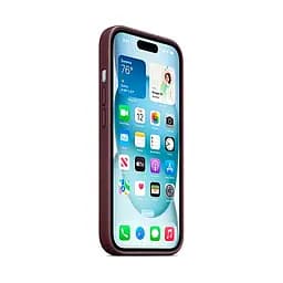 Чехол для Apple iPhone 15 Plus, FineWoven Case with MagSafe, бордовый, защитная накладка из материала FineWoven, противоударный, для iPhone, защита всего корпуса, поддержка беспроводной зарядки и MagSafe, (ARM71979) - мініатюра 3