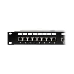 Патч-панель 24 порти NVC-PN-12/24 CAT5/CAT6 19" 1U екранована (73-00145) - мініатюра 6
