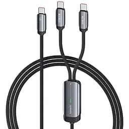 Кабель подвійний зі швидкою зарядкою Toocki PD100W Type C to Type C 1.2 м сірий (14216)