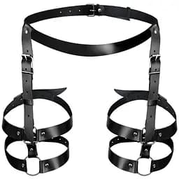Шкіряні гартери Art of Sex - Melani Leather garters, Чорні, XS-M