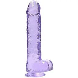 Фаллоимитатор Realrock Crystal Clear 9" 22 см фиолетовый