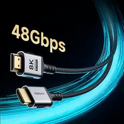 Кабель HAGiBiS HDMI - HDMI 2.1 48Gbps High Speed 8K/60Hz 4K/240Hz 2K/360Hz (HM06) 1m - мініатюра 3