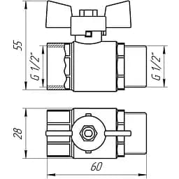 Кран кульовий прямий Q Professional 1/2″ ЗВ ЖБ PN40 QP152 - мініатюра 4