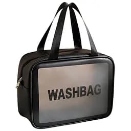 Органайзер-сумка для спорту та подорожей LoveYouHome прозора 29.5х10.5х20 см чорна (59054)