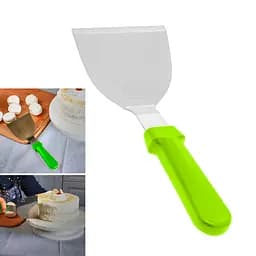 Шпатель скребок лопатка для теста из нержавеющей стали с пластиковой ручкой 25 см, Kitchen Master Салатовый 85286