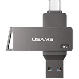 Флешка подвійна USAMS 16GB US-ZB198 металева Type-C OTG USB3.0