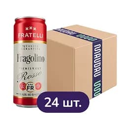 Упаковка вина игристого Fratelli Fragolino Rosso красного полусладкого 7.92 л (0.33 л х 24 шт.)
