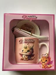 Новогодняя чашка Дракон 350 мл с тарелкой и ложкой в коробке kru-nr-dragon-5 Gee!