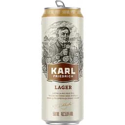 Пиво Karl Friedrich Lager світле 5% 0.568 л з/б