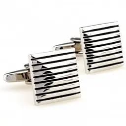 Запонки з чорними смужками Handmade acs0005872 - мініатюра 1