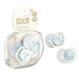 Пустышка силиконовая Lovi Praud&Joy, симметрическая, 0-3 мес., 2 шт. (22/844boy)