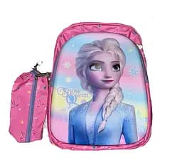 Рюкзак C 65139 пластикова вставка, пенал, регульовані лямки, 2 відділи, в пакеті (6900067651396) Ельза рожевий Вид 4