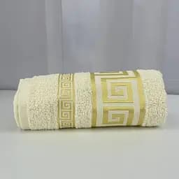 Рушник для обличчя махровий Febo Vip Cotton Grek Туреччина 6388 молочний 50х90 см - мініатюра 3