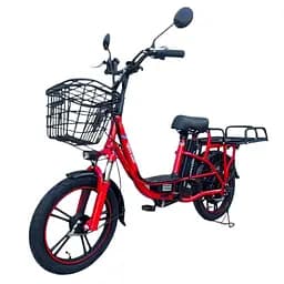 Електровелосипед Green Giant U18" 600W 48V 26Ah + вантажний посилений багажник червоний