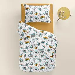 Дитяча постільна білизна в ліжечко CHAMELEON CS8, бежевий (ChameleonGreyBrown_16Mustard_140) - мініатюра 2