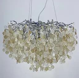 Чарівний світильник в срібному кольорі з пластинами з комбінованого скла Line.F Кількість ламп 12