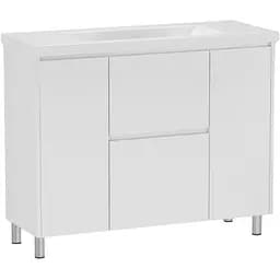 Тумба для підлоги RJ Flora-XO з умивальником Como K32-016-EX1 100 см Білий RJFU073-01100WHSET(RJFU073-01100WH+K32-016-EX Білий