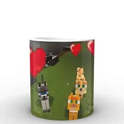 Кухоль GeekLand Minecraft Майнкрафт коти MС.02.041 330 мл білий - мініатюра 3