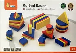 Логічні блоки Дьенеша Viga Toys 56164U Набір для навчання 48 деталей різної форми та кольору - мініатюра 4