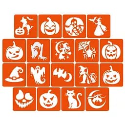 Набір для біо-тату "Хелловін - хна" Fresh Tattoo set-halloween-henna 18 трафаретів 5х5 см - мініатюра 2
