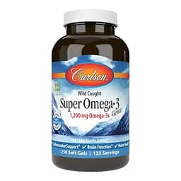 Жирные кислоты Carlson Labs Wild Caught Super Omega-3 Gems 1200 mg 250 капсул