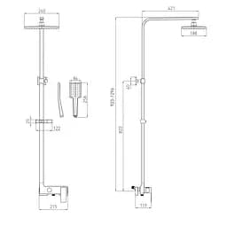 Душова система Volle De La Noche 10-40-9200-black, Чорний - мініатюра 2
