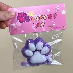Сквіш антістрес UFT Squish Cat Paw Fluffy 6 Пухнаста лапка Purple - мініатюра 2