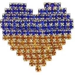 Брошь Сердце брошь-булавка символ Украины желто-голубая