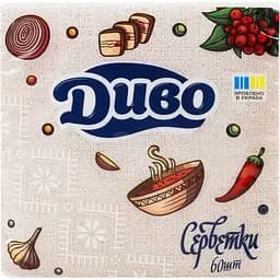 Бумажные салфетки Диво однослойные 23x24 см 60 шт.