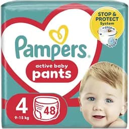 Підгузки-трусики Pampers Active Baby Pants Розмір 4 (9-15 кг) 2 уп. х 48 шт. - мініатюра 2