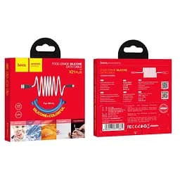 Кабель Hoco X21 Plus Silicone charging cable for Micro 1 м Чорний Білий - мініатюра 2
