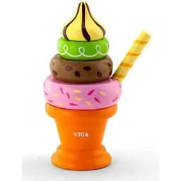 Пирамидка Мороженое Viga Toys 51322 Оранжевая деревянная игрушка