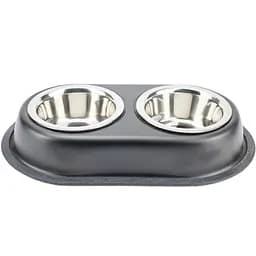 Двойная миска для котов и собак Agility металлическая 350 мл 13 см 2 шт. в ассортименте