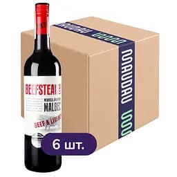 Упаковка вина Beefsteak Club Beef&Liberty Malbec червоне сухе 4.5 л (0.75 л х 6 шт.)