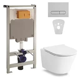 Комплект инсталляция 4 в 1 Volle Master 141515 + унитаз Volle Nemo Rimless 13-17-316 с сидением Soft Close Slim, Белый