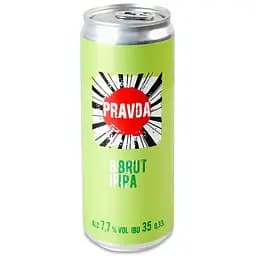 Пиво Правда Brut IPA светлое нефильтрованное 7.7% 0.33 л ж/б