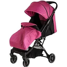 Прогулочная детская коляска Joy Fabiana 36021 (розовая) со стальной рамой, футкавером и подстаканником