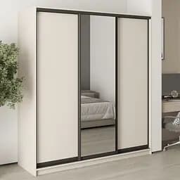 Шкаф-купе трехдверный MebelStar Комбо BG 2ДСП/Зеркало 190x45x210 см Кашемир (MBS-9109)