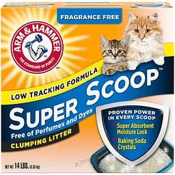 Бентонитовый наполнитель Arm & Hammer SUPER SCOOP 6.35 кг комкующийся для кошачьего туалета без аромата