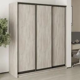 Шкаф-купе трехдверный MebelStar Стандарт BG 3ДСП 180x45x210 см Аляска серый (MBS-8280)