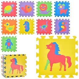 Килимок Мозаїка EVA, дитячий, 10 деталей, 30x30 см, пазл, M0376-1