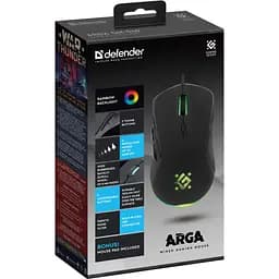 Мишка Defender Arga GM-049, 6кн. 3600 dpi, +коврик, rainbow, чорна (52049) - мініатюра 3
