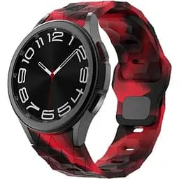 Ремінець силіконовий Samsung Galaxy Watch 4 5 6 7 BeWatch Чорно-червоний (0140303)