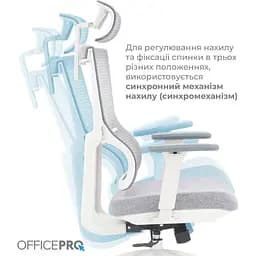 Офісне крісло OfficePro Elegant OC600-W-LG-LG White/Light Gray [148651] - мініатюра 10