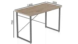 Комп'ютерний стіл Ferrum-decor Дейв 75x140x60 сірий ДСП Дуб Сан-Марино 32мм (FRD-102386) - мініатюра 3
