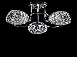 Люстра стельова Splendid Ray L3117/3 (CH), 3xE27, 43 см, хром, білий, метал, кришталь, сучасний стиль для дому