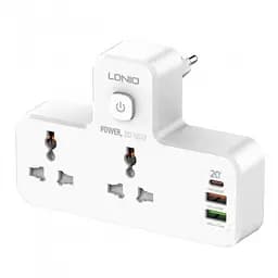 Мережевий подовжувач фільтр на 2 розетки із захисними шторками 2 USB 3A + Type C - мініатюра 3