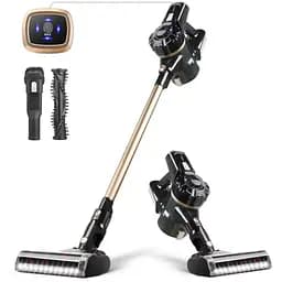 Вертикальный аккумуляторный пылесос Luma Bella LB-63010 с циклонной системой контейнером 3000 Вт Черный с золотистым