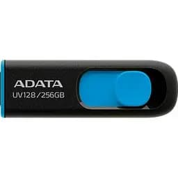 USB флеш накопичувач ADATA 256GB UV128 Black/Blue USB 3.2 (AUV128-256G-RBE)