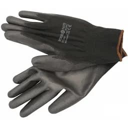 Рукавички робочі Vorel поліестер покритий поліуретаном розмір 10 чорні (74080)